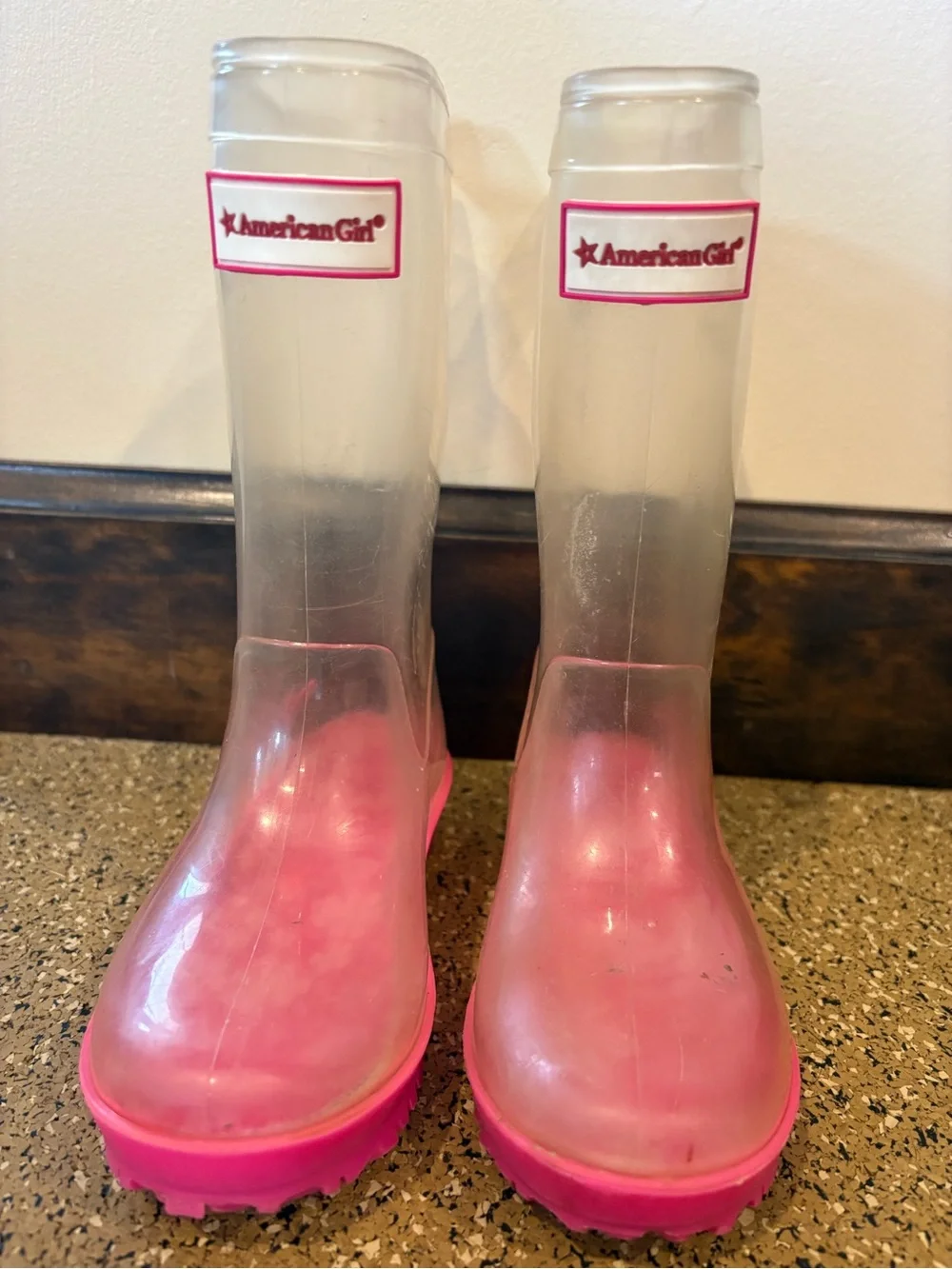 American Girl Wellie Wisher Pink Kids Rain Boots